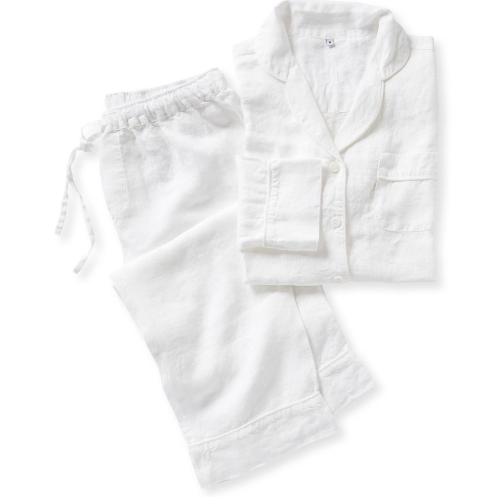 Serena and Lily white linen pajama set S